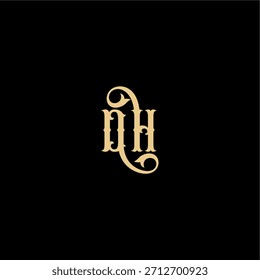 Monogramm modernes Logo anfängliches königliches Konzept DH Barock Stil Design Brief