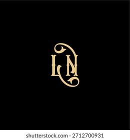 Monogramm modernes Logo anfängliches königliches Konzept LN Barock Stil Design Brief
