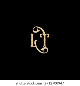 Monogramm modernes Logo anfängliches königliches Konzept LT Barock Stil Design Brief