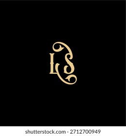 monogram modern logo initial royal concept LS Barock style design letter