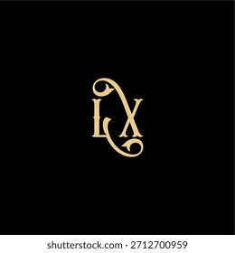 Monogramm modernes Logo anfängliches königliches Konzept LX Barock Stil Design Brief