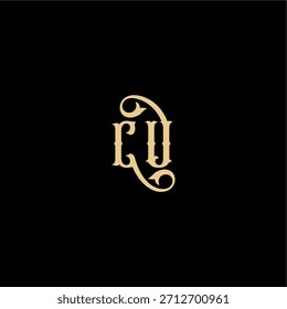 Monogramm modernes Logo anfängliches königliches Konzept CU Barock Stil Design Brief
