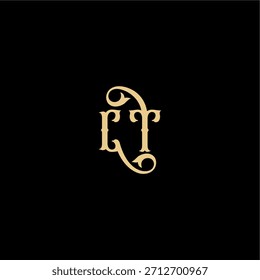 Monogramm modernes Logo anfängliches königliches Konzept CT Barock Stil Design Brief