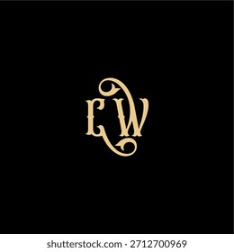 monograma logotipo moderno conceito real inicial CW Barock estilo carta de design