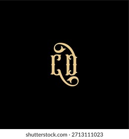 monogram modern logo initial royal concept CD Barock style design letter