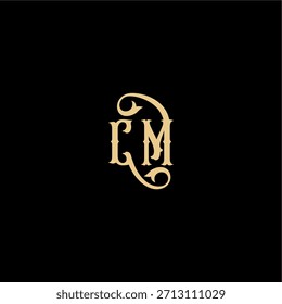 Monogramm modernes Logo anfängliches königliches Konzept CM Barock Stil Design Brief