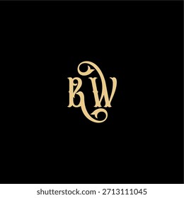 Monogramm modernes Logo anfängliches königliches Konzept BW Barock Stil Design Brief
