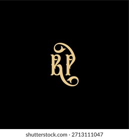 monogram modern logo initial royal concept BP Barock style design letter