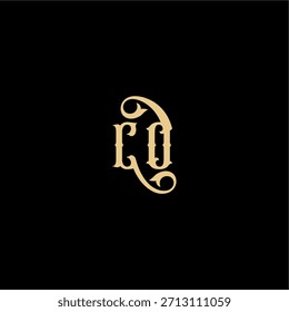 Monogramm modernes Logo anfängliches königliches Konzept CO Barock Stil Design Brief
