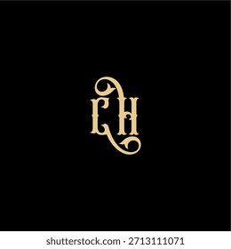 monogram modern logo initial royal concept CH Barock style design letter