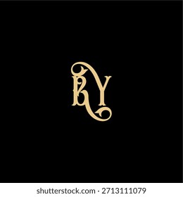 monograma moderno logo inicial concepto real POR letra de diseño de estilo Barock