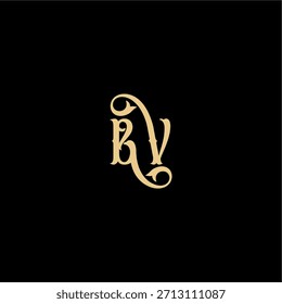 Monogramm modernes Logo anfängliches königliches Konzept BV Barock Stil Design Brief