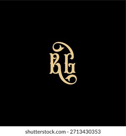 Monogramm modernes Logo anfängliches königliches Konzept BG Barock Stil Design Brief