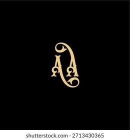 monogram modern logo initial royal concept AA Barock style design letter