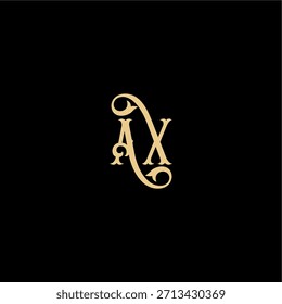 Monogramm modernes Logo anfängliches königliches Konzept AX Barock Stil Design Brief