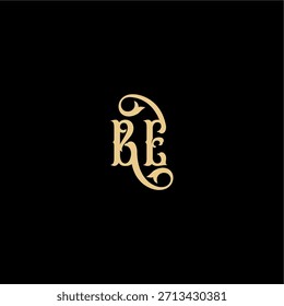 Monogramm modernes Logo anfängliches königliches Konzept BE Barock Stil Design Brief
