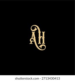 Monogramm modernes Logo anfängliches königliches Konzept AH Barock Stil Design Brief