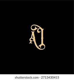 monograma logotipo moderno concepto real inicial AI Barock estilo carta de diseño