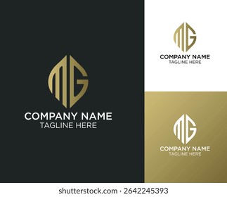 Monogram Diseño de logotipo de letra MG inicial limpio de lujo moderno