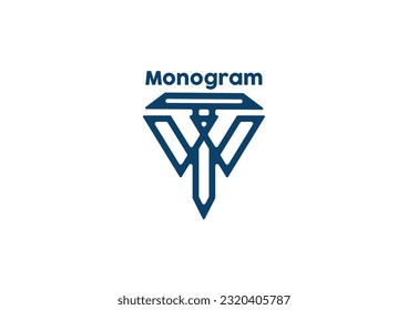 Monogram monochrome logo icon template