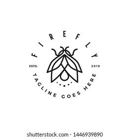 monogram or monoline firefly premium logo icon vector template