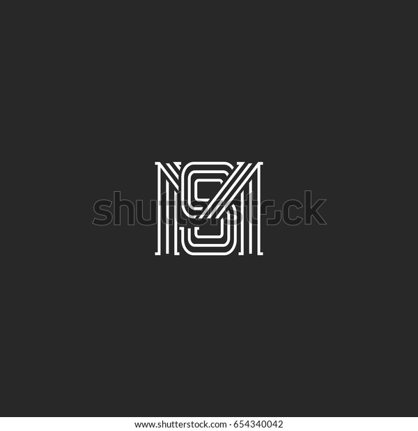 Monogram Ms Letters Logo Overlapping Lines Stock Vector (Royalty Free ...