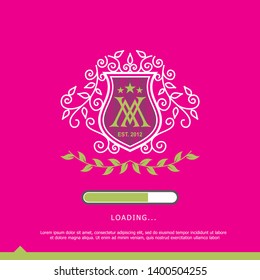 Monogram MV Vector Template with floral