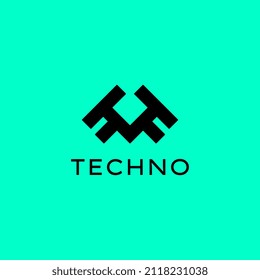 Monograma MVTF diseño de logotipo sencillo