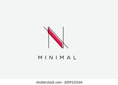 Monogramm N-Buchstaben dünne Linie Hipster-Logo, dünne Linie Erstausstattung für Retro-Hochzeitskarte, vintage süße Dekoration Design-Element