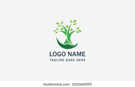 Monogram  nature tree logo template