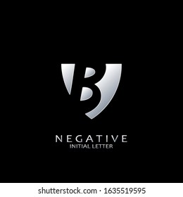 Monogram Negative Space Initial Letter B logo for technology business identity vector design concept.