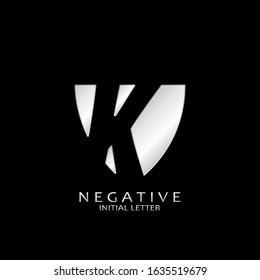 Monogram Negative Space Initial Letter K logo for technology business identity vector design concept.