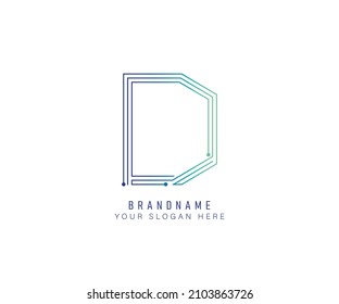 Letra D del logotipo de la red monograma, adecuada para logotipos, títulos y cabeceras