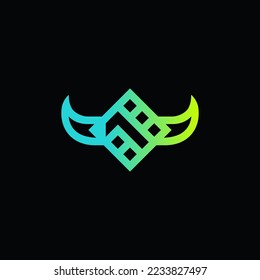 The monogram is the number 1 and hornet. Elegant and outline.