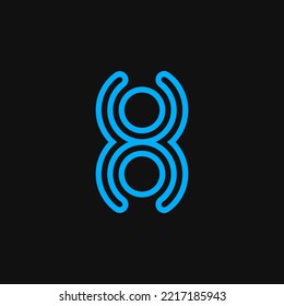 The monogram is the number 8 new version. Simple, elegant and outline.
