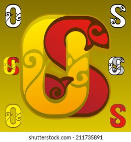 Monogram O,C. Two letters woven in a single ensemble.Vintage Monogram Emblem with Letters O and C.