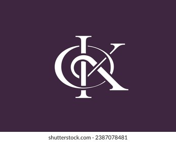Monogram OK or KO logo is luxurious, mature and classic modern style. By combining the two letters in a unique, simple and eye-catching way. Suitable for initials, signatures, personal logos, fashion 