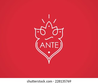 monogram on red background. vector eps8