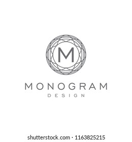 monogram ornament design unique logo icon vector template