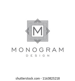 monogram ornament design unique logo icon vector template