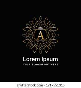 Monogram ornament logo letter A vector