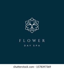 monogram ornamental flower logo with luxury style 