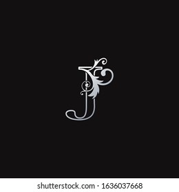 Monogram Outline Luxury Initial Letter J Logo Icon, simple luxuries business vector design concept.