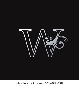 Monogram Outline Luxury Initial Letter W Logo Icon, simple luxuries business vector design concept.