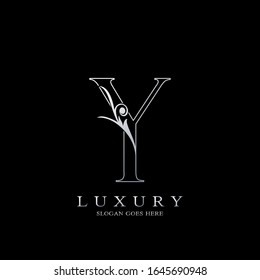 Monogram Outline Luxury Initial Letter Y Logo Icon, simple luxurious business alphabet vector design concept.
