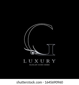 Monogram Outline Luxury Initial Letter G Logo Icon, simple luxurious business alphabet vector design concept.