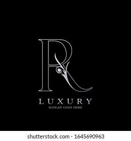 Monogram Outline Luxury Initial Letter R Logo Icon, simple luxurious business alphabet vector design concept.