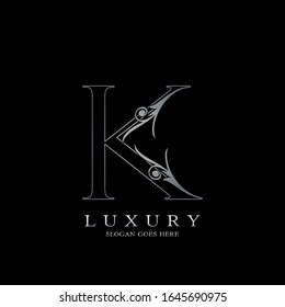 Monogram Outline Luxury Initial Letter K Logo Icon, simple luxurious business alphabet vector design concept.