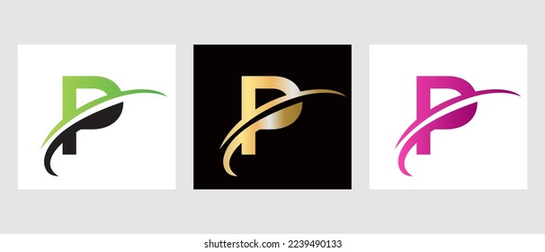 Símbolo de logotipo de la letra P del monograma. Plantilla de diseño de logotipo de carta P