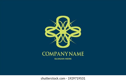 Logo de Ornamentos del patrón de monograma. Perfecto para Cafetería, Hotel, Restaurante, Joyería y Antigüedades.